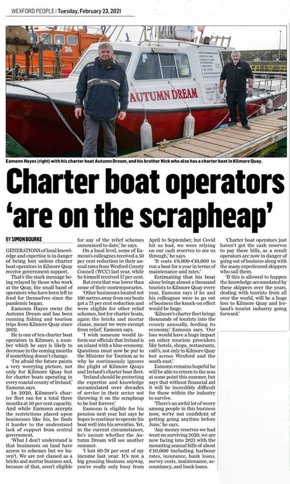 Irish Charter Skippers Assocation - Wexford People - Article 23/02/2021 